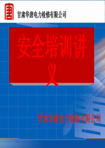 某电力检修有限公司安全培训讲义PPT(共-39张)