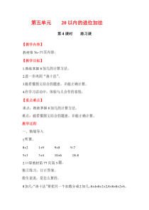 第五单元20以内的进位加法第4课时练习课西师版数学一年级上册教案