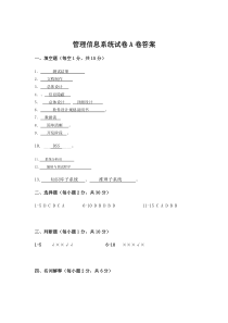 管理信息系统试卷A卷答案