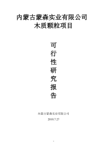 木质颗粒燃料 可研终稿