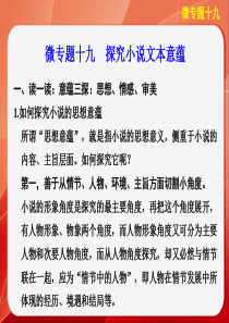 步步高2014版《考前三个月》高考语文大二轮总复习考前回顾案微专题十九：探究小说文本蕴意