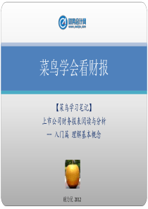 96菜鸟学会看财报
