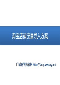 广昭商学院电商培训淘宝店铺流量规划