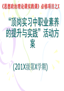 顶岗实习中职业素养的提升与实践活动方案定稿