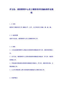 护卫处、消防管理中心员工绩效考评实施标准作业规程