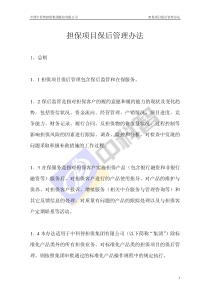 担保项目保后管理办法XXXX