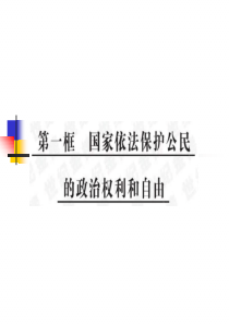 高三政治课件09届高考政治国家依法保护国家的政治权利和自由高三政治课件
