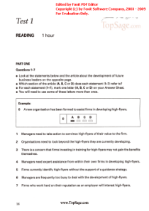 BEC中级真题集第四辑TEST1