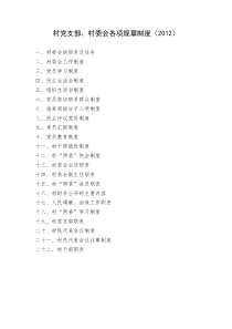 村党支部、村委会各项规章制度(XXXX最新)