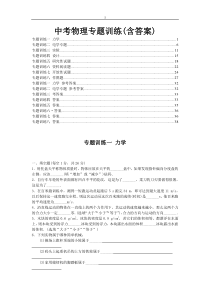 中考物理专题训练(全套含答案)1