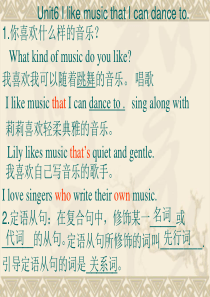 九年级英语新目标 Unit6 I like music that I can dance to.语法
