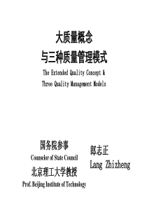 大质量概念与三种质量管理模式