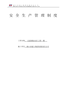 汉嘉国际安全生产管理制度