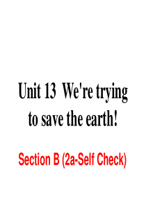人教版九年级上册英语教学课件pptUnit13SectionB2aSelfCheck
