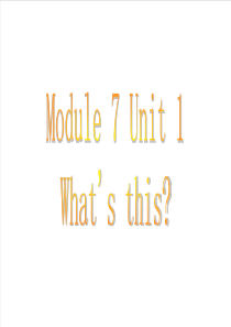 外研版三年级起点三年级上册Module7Unit1WhatsthisPPT课件3