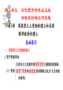 高考必备：历史必修课件系列第三单元  第5讲  英国君主立宪制的建立和美国联邦政府的建立