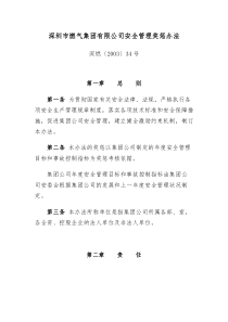 深圳市燃气集团有限公司安全管理奖惩办法