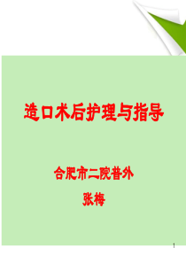 造口术后护理及指导ppt课件
