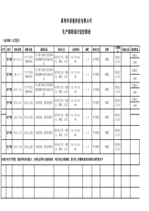 培训计划安排表