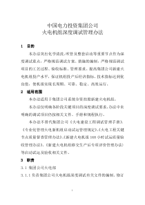火电机组深度调试管理办法