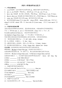 PEP小学英语六年级毕业升学考试总复习