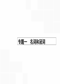 【优化设计】2016届高考英语二轮复习 专题一 名词和冠词课件