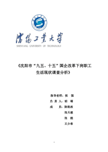 沈阳市“九五十五”国企改革下岗职工生活现状调查