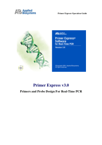 荧光定量PCR引物设计软件说明书(PrimerExpress_guide)