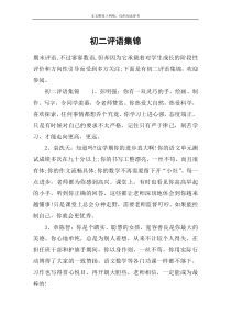 初二评语集锦