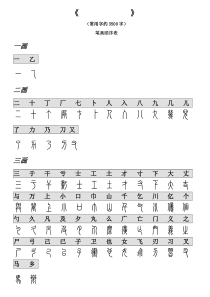 篆书汉字对照表