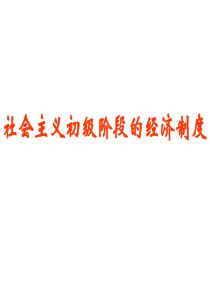 社会主义初级阶段的经济制度