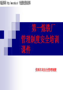 第一炼铁厂管理制度安全培训-供料车间安全管理制度（PPT31页）