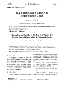 燃煤有机热载体锅炉炉膛内严重结渣结焦的分析及思考