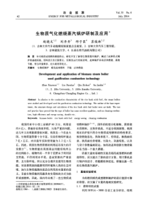 生物质气化燃烧蒸汽锅炉研制及应用