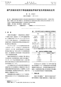 烟气旁路实现百万等级超超临界锅炉宽负荷脱硝的应用