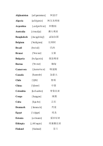 常用国家英文单词(带音标)