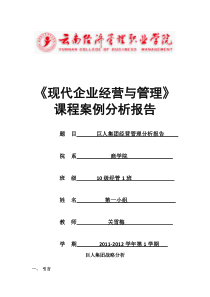 巨人集团战略分析