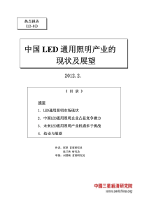 三星经济研究院-中国LED通用照明产业的现状及展望-120206[1]
