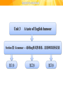 Unit 3   Section Ⅲ   Grammar ― 动词-ing形式作表语、定语和宾语补足