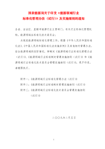 能源领域行业标准化管理办法及实施细则(试行)-国家能源局