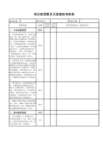 项目部预算员月度绩效考核表