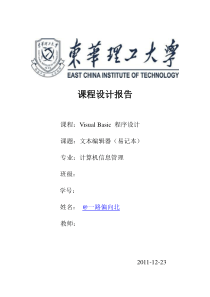 VB文本编辑器设计报告