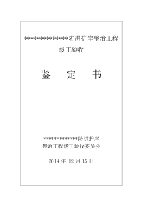 防洪护岸整治工程竣工验收鉴定书