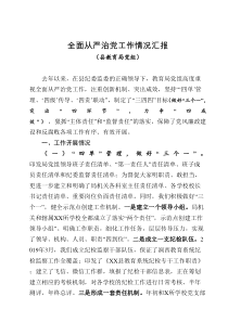 全面从严治党工作情况汇报