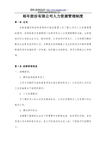 裕年股份有限公司人力资源管理制度