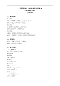 北师大版一起小学英语三年级下册Unit8Bigbird教案5