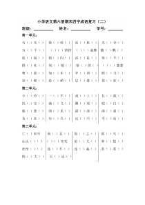 人教版小学语文第六册期末四字成语复习二