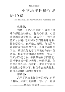小学班主任操行评语10篇