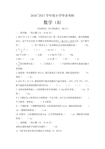 2016-2017年度小学毕业考核1