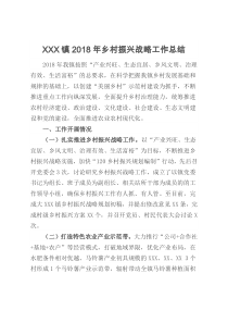 XXX镇2018年乡村振兴战略工作总结